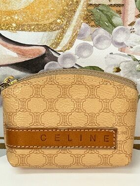 CELINE Vintage Triomphe Mini Pouch/Coin Purse 💛